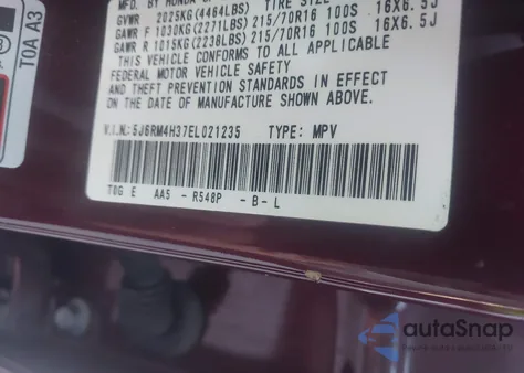 2014 Honda Cr-V Lx from USA, damaged, VIN 5J6RM4H37EL021235